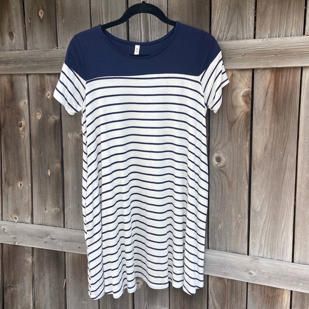 Blue & White Striped Dress